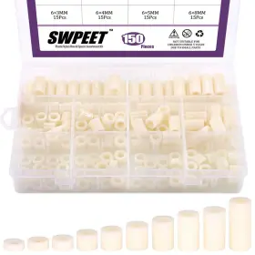 787894576896 SWPEET Round Spacer Standoff Screw Nut Kit