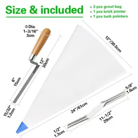 B08G5BP7DH TAHIKEM Pack Tile Grout Masonry Mortar Bag Tear #2