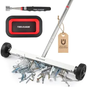 SWEEPER01 TOOLEAGUE Rolling Magnetic Sweeper Wheels Handle SWEEPER01 TOOLEAGUE Rolling Magnetic Sweeper Wheels Handle