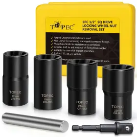 TS-5 TOPEC Lug Nut Removal Tool Drive Wheel Lock Kit TS-5 TOPEC Lug Nut Removal Tool Drive Wheel Lock Kit