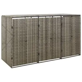720845670276 TRIPLE WHEELIE BIN SHED GRAY Poly Rattan 720845670276 TRIPLE WHEELIE BIN SHED GRAY Poly Rattan