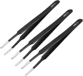 A18041200UX0364 UXCELL Tweezers Anti Steel Magnetic Blunt