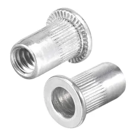 A20113000UX0315 UXCELL Rivet Nuts Alloy Knurled Flat Head