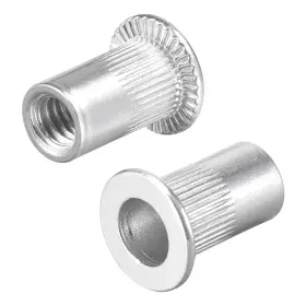 A20113000UX0318 UXCELL Rivet Nuts Alloy Knurled Flat Head