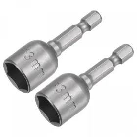 Uxcell A22030400ux0602 Quick-change Nut Driver Bit 1/4 Inch Hex Shank 13mm Magnetic