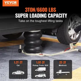 197988625537 VEVOR Air Jack Triple Bag Airbag Steel Up #2