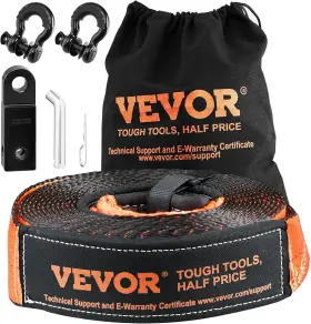 840349968551 VEVOR Road Recovery Tow Straps Hooks Kit