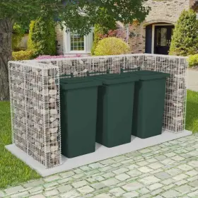 718475521808 VIDAXL Gabion Triple Wheelie Surround Steel