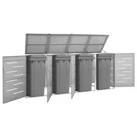 720286334966 VIDAXL Quadruple Wheelie Shed Steel