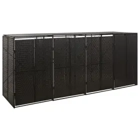 720845670245 VIDAXL Quadruple Wheelie Shed Poly Rattan