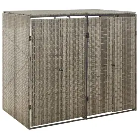 720845670269 VIDAXL Double Wheelie Shed Poly Rattan