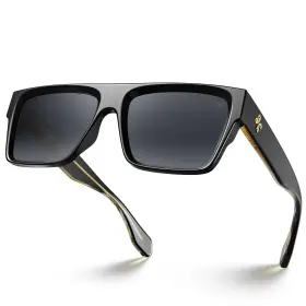 052SGB-B2 VISOONE Oversized Square Flat Top Sunglasses Women