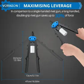 VOR023 VORXEON Riveter Tool Pop Rivet Gun Rive Kit #3 VOR023 VORXEON Riveter Tool Pop Rivet Gun Rive Kit #3