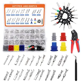 Wearen 1/1.5/1.8/2.2/2.3/2.8/3.5mm 900pcs 24types Automotive Pin Connectors Kit Car Electrical Connector Pins 1 Wearen 1/1.5/1.8/2.2/2.3/2.8/3.5mm 900pcs 24types Automotive Pin Connectors Kit Car Electrical Connector Pins 1