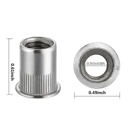 100002 WENSILON Rivet Nut Steel Finish Flat #2 100002 WENSILON Rivet Nut Steel Finish Flat #2
