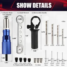 974831040235 WESLEYDRILL Rivet Gun Adapter Kitprofessional #2 974831040235 WESLEYDRILL Rivet Gun Adapter Kitprofessional #2