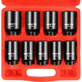 9PCS WETT Drive Impact Socket Set Spindle Axle Nut