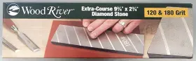 Woodriver 166102 Extra-coarse Diamond Stone 9-3/4 Inch X 2-3/4 1/2 120 And 180 Grit New