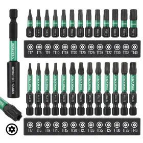 W021830 WORKPRO Impact Torx Bit Set Security Steel Tamper Tip W021830 WORKPRO Impact Torx Bit Set Security Steel Tamper Tip