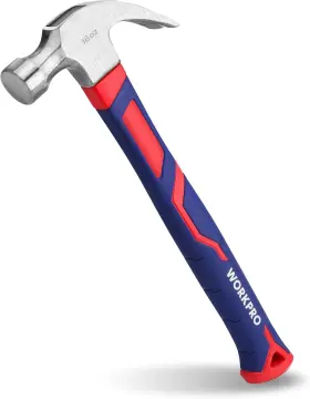 820909774402 WORKPRO Claw Hammer Fiberglass Handle