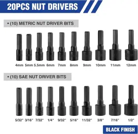 W000894AE WORKPRO Magnetic Screwdriver Bits Nut Driver Set #2