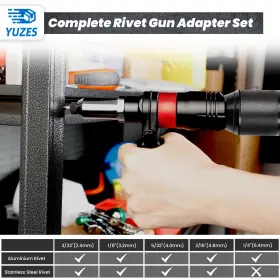 YUZES-D02040 YUZES Rivet Gun Adapter Cordless Drills Ratchet #2