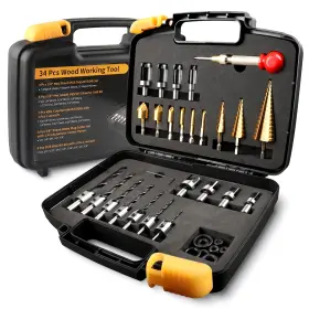 B0C6XLS3CT ZORUNNA Drill Bit Set Woodworking Chamfer Plug
