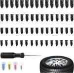 4 Size 60pcs Heavy Duty Tire Plugs Kit With Screwdriver,deep Threads Screw In Ti. Fixed Price $10.68.