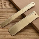 Vintage Brass Ruler Set With Triangle And Protractor For Creative Students. Fixed Price $10.00.