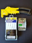 Stanley Mr77 Swivel Head Rivet Gun And Rivets. Fixed Price $40.00.