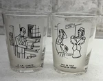 1950 Vintage Rare Pearson & Taylor Fractured French Whiskey Glass Set Of 2 Mcm. Fixed Price $29.99.