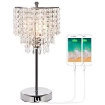 Touch Control Crystal Table Lamp With Dual Usb Charging Ports, 3-way Dimmable.... Fixed Price $60.13.