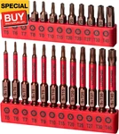 25 Pcs Torx Bit Set(t5-t40), Security Bits, Tamper Resistant Star Set, 1" A. Fixed Price $12.11.