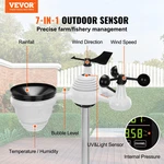 Vevor 7-in-1 Wireless Weather Station, 7.5 In Color Display, Digital Sta. Fixed Price $124.90.