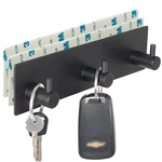 Virfin Key Holder For Wall With 2 Self-adhesive Tapes, No 3 Hooks, Black. Fixed Price $23.23.