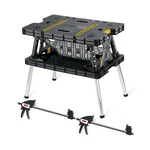 Keter Folding Work Table, Portable Workbench W/ 12" Clamps For Garage/wood Sh.... Fixed Price $115.81.