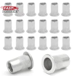50pcs M6 Stainless Steel Threaded Insert Rivet Nut, M6-1.0mm Rivnuts Flat Head R. Fixed Price $10.33.