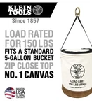 Klein Tools 5104clr22 Utility Bucket, 150lb Cap, 22x14 In, Canvas. Fixed Price $145.00.