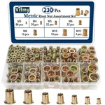 Vifmy Metric Rivet Nut Assortment Kit(230 - 230 Pcs, Yellow. Fixed Price $24.64.