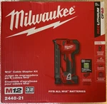 New Milwaukee 2448-21 M12 Cordless Cable Kit, With Box Of Staples Mnm1-600. Fixed Price $325.00.