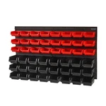 Vevor 48-bin Wall Mounted Storage Rack Organizer W/wall Panels Black & Red. Fixed Price $34.95.
