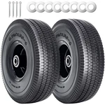 Simeiqi 2pack 10 X 4.10/3.50-4" Solid Pu Run-flat Tire Wheel Inches, Black. Fixed Price $42.01.