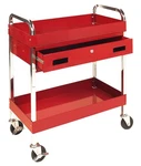 Performance Tool W54004 Two Shelf Utility Cart With Drawer. Fixed Price $222.76.