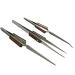 Megacast Tweezers & Cross Locking Straight Soldering Black. Fixed Price $22.99.