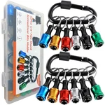 12pcs Bit Holders 1/4 Socket, Hex Shank Key Chain Size, C01997. Fixed Price $21.93.