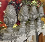 Set Of 4 Vintage Silver Resin Pineapple Stocking Holder Hanger Aged Look Heavy. Fixed Price $80.00.