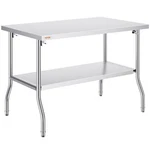 Vevor Folding Commercial Prep Table Worktable Workstation 48 X 30 In. Fixed Price $285.90.