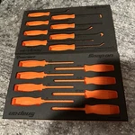 Snap-on 2 Pc Foam Organizers For Mini Screwdriver / Pick Seal Sets Orange. Fixed Price $161.45.
