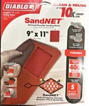 Diablo Sandnet Reusable 400 Grit Micro Fine Sanding Sheets 9"x11" Dnd911400h05g. Fixed Price $12.49.