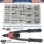 150 615x Stainless Steel Rivet Nut Kit Metric Rivnuts Nutsert Assorted M3-m8 Set. Fixed Price $99.98.
